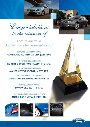 DCI wins silver at the Ford Australia, Supplier Excellence Awards! 1